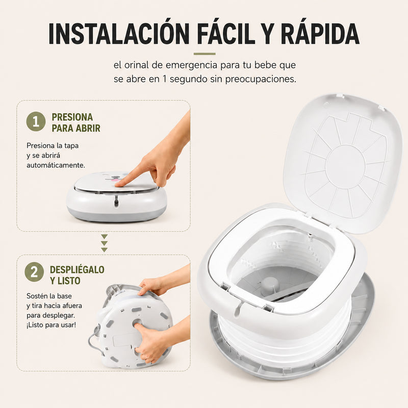 PipiGo Kids | Orinal Portátil Plegable para Viajes y Entrenamiento